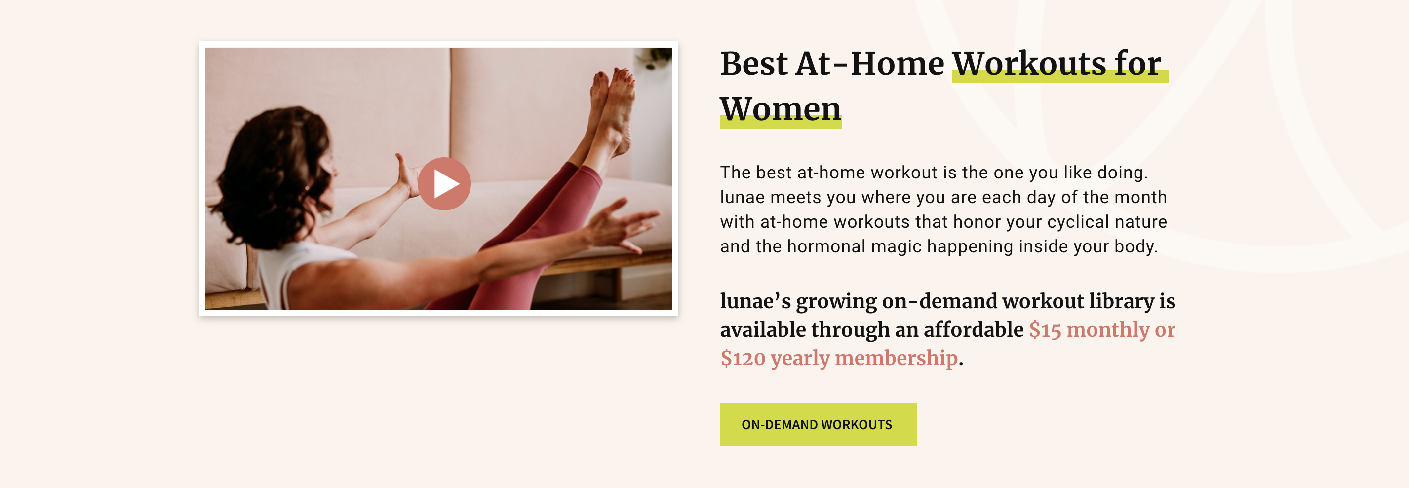Target keyphrase for Lunae Collective: best at-home workouts for women. paradigm for women. Explore House of Sand's content strategy portfolio.